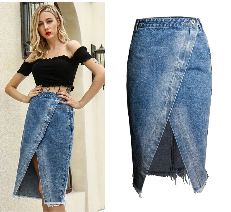 Skirt of female skirt hairline furl furl to wrap hip bull-puncher skirt irregular tassel tall waist skirt of halter MIDI skirt (13)