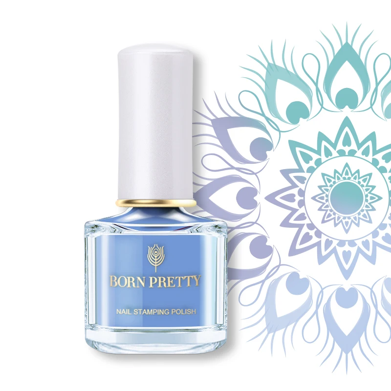 

BORN PRETTY Beach Walking Series 6ml Nail Stamping Polish Lacquer Blue Manicure Stamp Varnish Nail Art Stamp Vernis