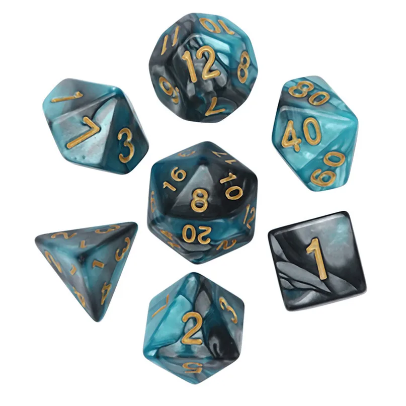7Pcs Digital Dice Game Dungeons & Dragons Polyhedral D4-D20 Multi Sided Acrylic Dice For Young People Party Entertainment #2N22 (4)