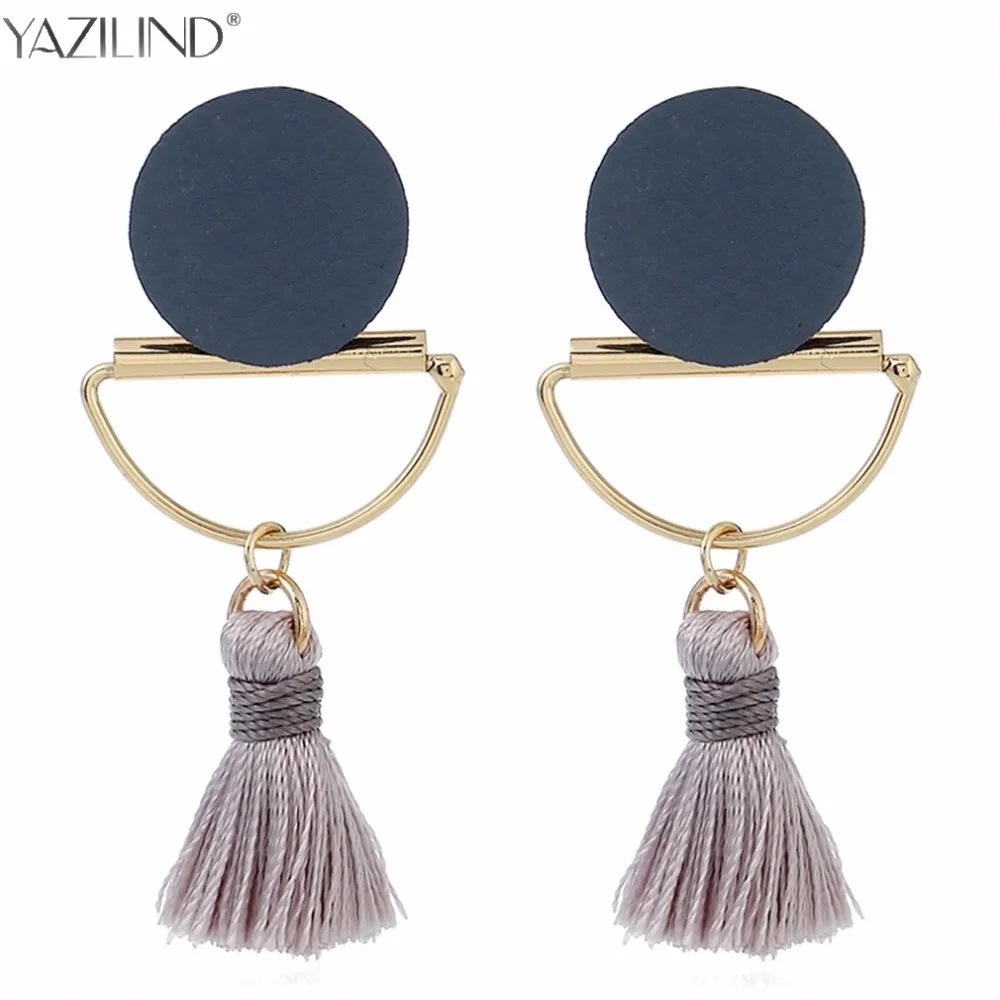 YAZILIND tassel earring fringe statement boho handmade dangle earring 2