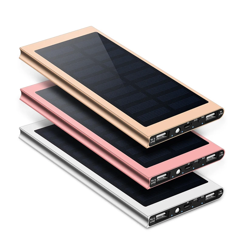 

20000mAh Portable External Battery Solar Power Bank phone Charger Dual USB Powerbank for iPhone 8 XS max Xiaomi Huawei Poverbank