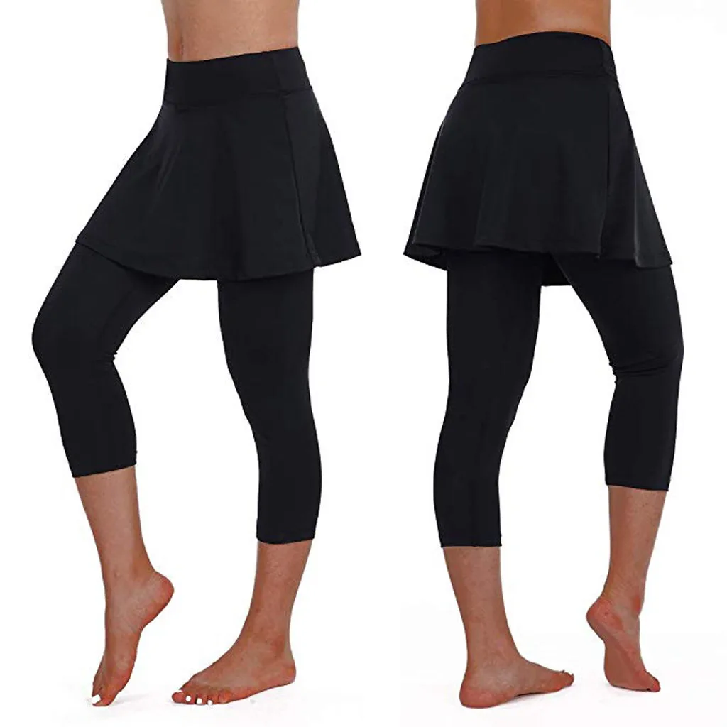Леггинсы для фитнеса Feminina повседневная юбка со средней талией леггинсы брюки для тенниса спортивные фитнес укороченные брюки женские леггинсы# N