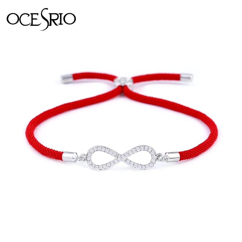 OCESRIO New Zircon gold Bracelets for Women Girls Red Thread Bracelet Adjustable Women Charms bangles Jewelry brt-a66