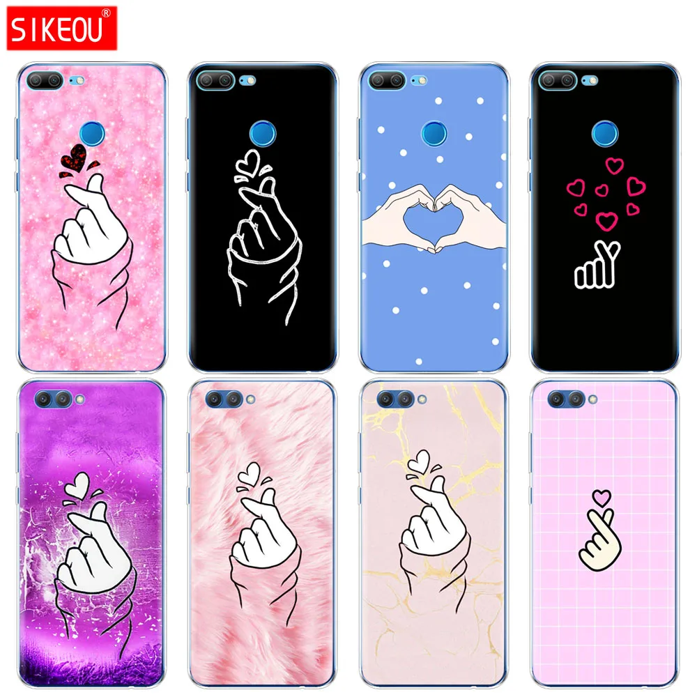 

Silicone Cover phone Case for Huawei Honor 10 V10 3c 4C 5c 5x 4A 6A 6C pro 6X 7X 6 7 8 9 LITE Black And White Love kpop heart