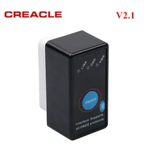 Leitor de Código de Auto ELM327 V2.1 Bluetooth OBD-II OBD OBD2 Super Mini ELM 327 Scanner com Interruptor De Alimentação para Android Diagnóstico ferramenta