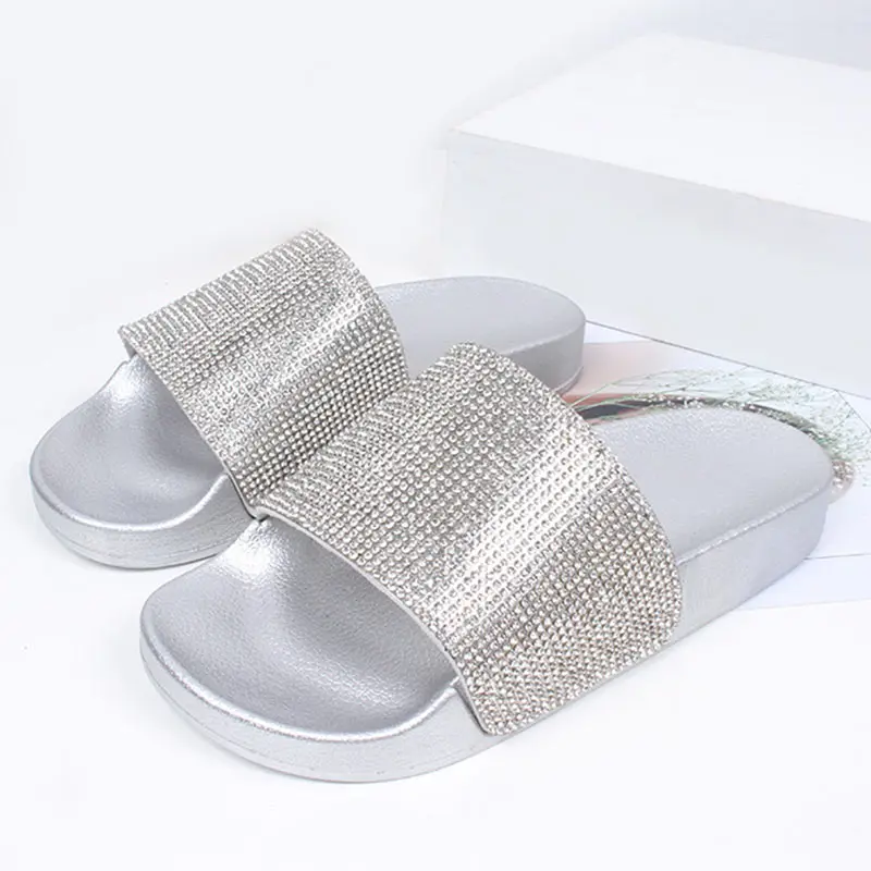 

Summer Slippers Women Indoor Outdoor Casual Beach Shoes Bling Flat Sandals Flip Flops Slip on Ladies Sandalias Zapatos Mujer