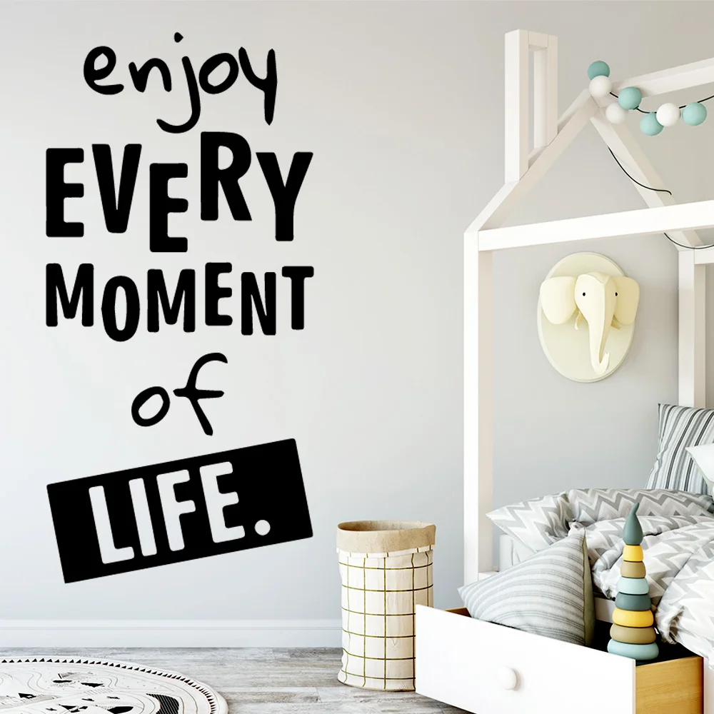 

Decorative Enjoy Every Moment Of Life Quote Wall-Sticker Sticker Home Decor For Kids Rooms Decor House Decoration Accessories