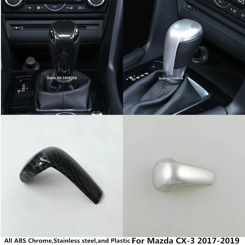 

Top For Mazda CX-3 CX3 2017 2018 2019 car styling body Head Sequin Trim ABS Chrome Gear Cover Shift knob control lamp frame 1pcs
