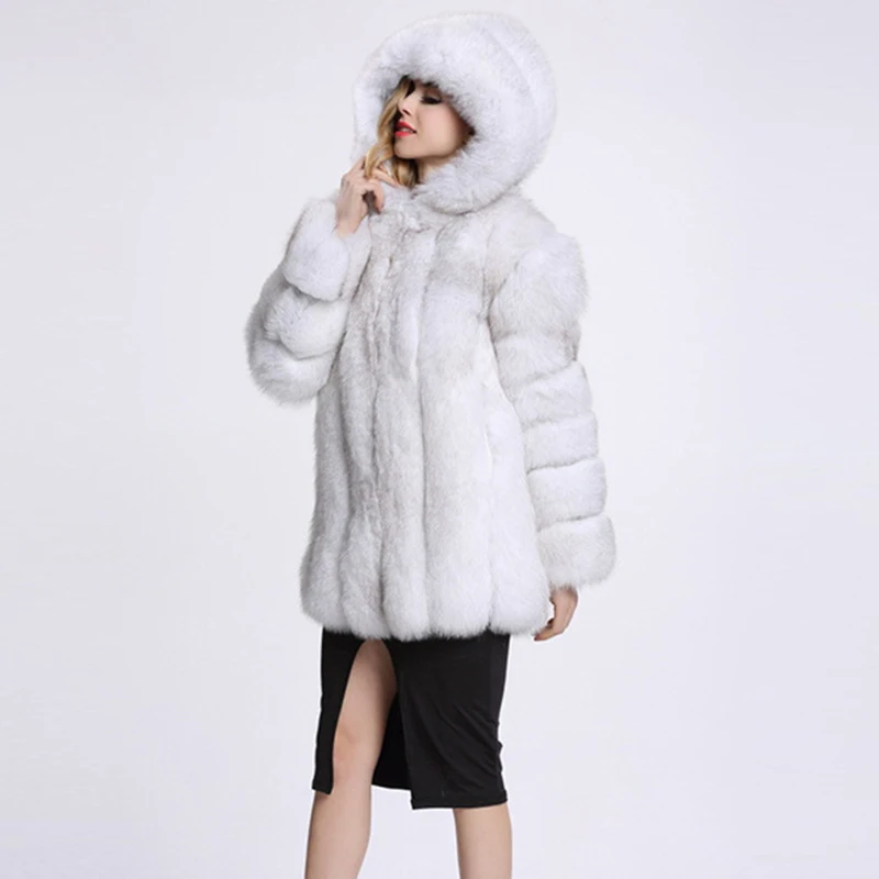 Wmwmnu long Sleeve Winter Women High Imitation Faux Fur Coat Jacket Fur Coat Women Clothes thick warm Fox Fur Coat plus Size 4XL