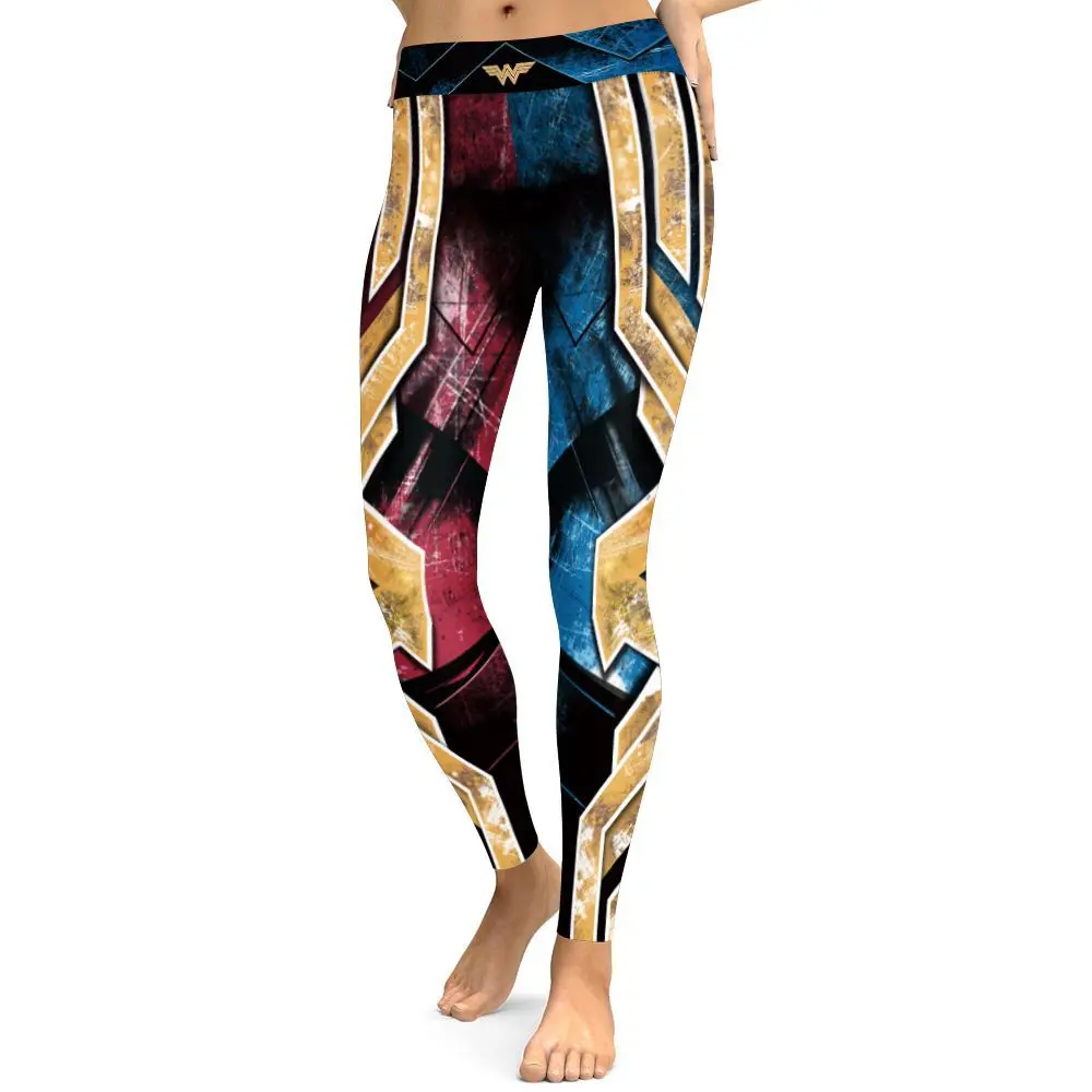 Women Sport Leggings Wonder Woman Cosplay Print 3D Trousers High Waist