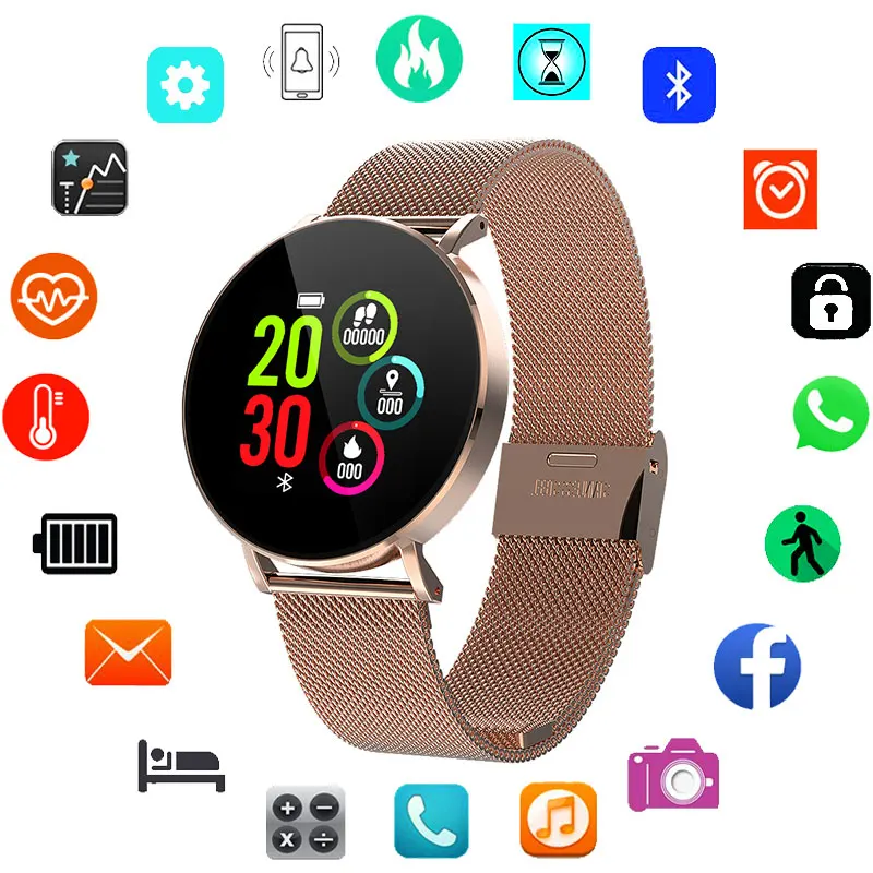 

Top Brand Luxury Smartwatch Women Electronic Digital Wrist Clock Ladies IP68 Waterproof Smart Watch Gift For Girls reloj mujer