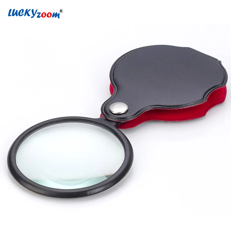 

Luckyzoom Handheld Magnifier Magnifying Glasses Portable Foldable Pocket Magnifier Glass Lens 6X Loupe Magnifying Glass Gift