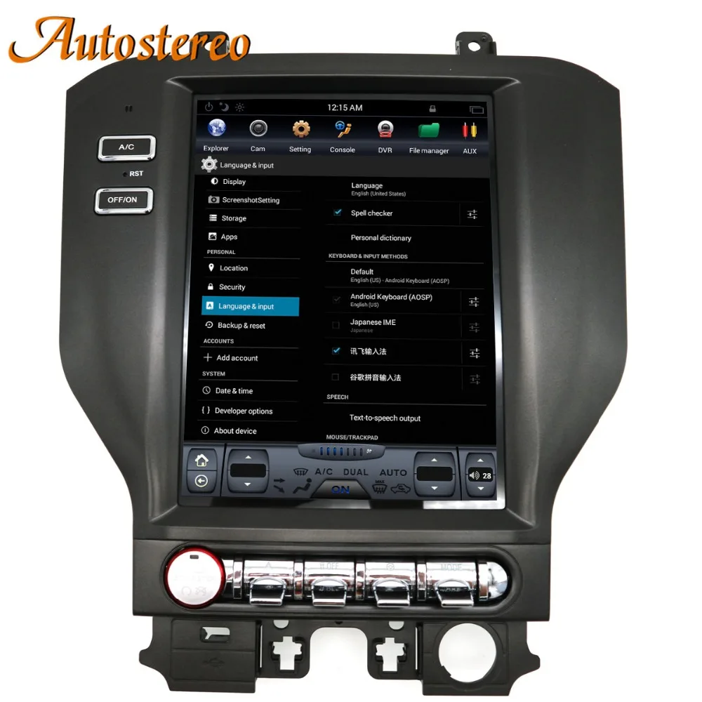 Sale Android 7 Tesla style Car GPS Navigation For Ford Mustang 2015+ stereo headunit multimedia radio tape recorder IPS No DVD player 4