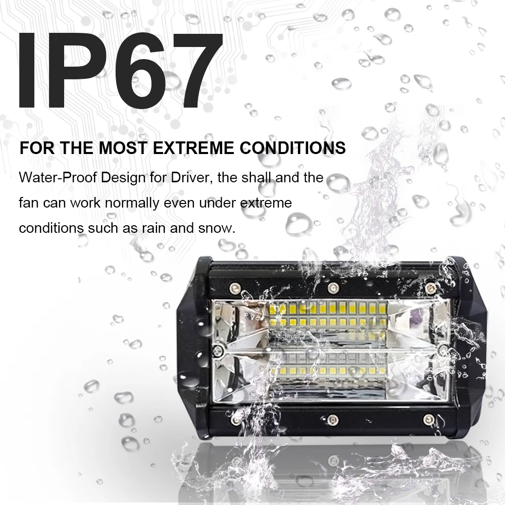 DIC 5inch 72W LED Work Light 3000K Led Work Lamp Driving Lights Off road 4x4 Floodlight Truck Boat SUV led lights for auto 