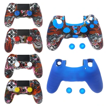 

Gamepad Silicone Sleeve Guards Controller Protective Cover + 2 Grip Caps For PS4