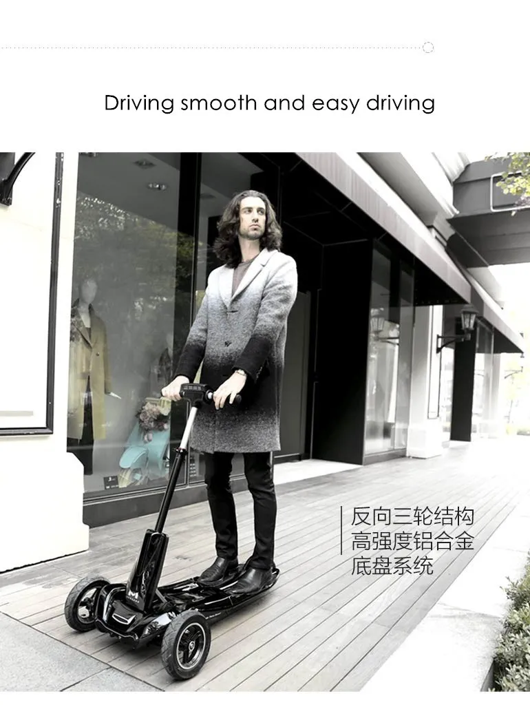 Clearance New Brand M1 350w 36v Folding Aluminum Alloy Three-wheel Electric Scooter Steering-wheel Skateboard Hover Board 4