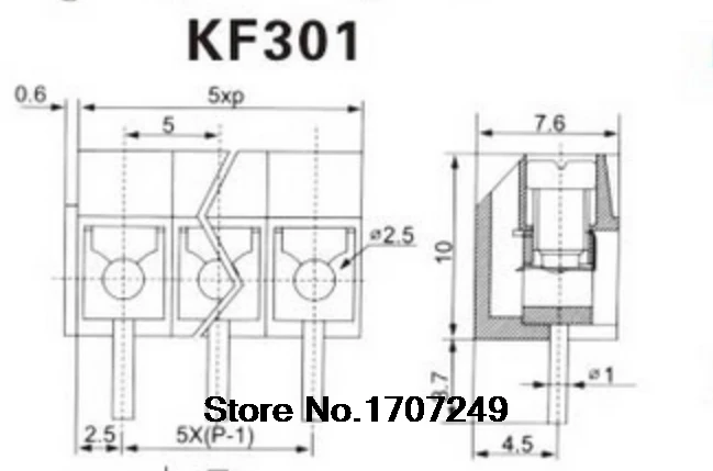 KF301 &quot+&quot винт 100 мм прямой штифт печатной платы разъем клеммного блока 5.0 2P шт. 3P 5