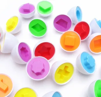 

6pcs/lot Random Shape Mixed Wise Pretend Puzzle Smart Eggs Baby Kid Learning Kitchen Toys Tool Education Toys
