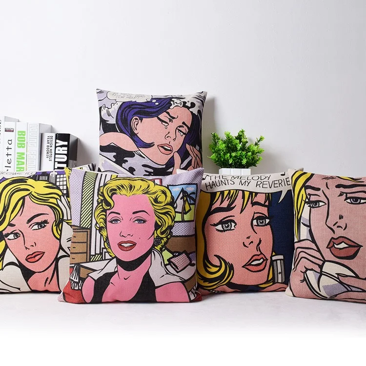 Marilyn Monroe Pillow Case Pop Art Cushion Covers Home Decor Retro