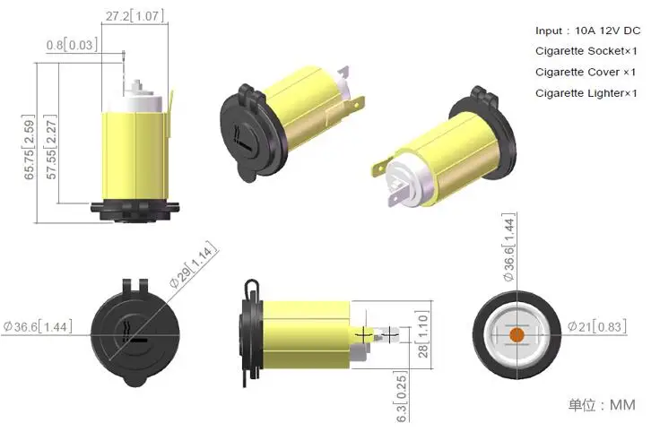 DC12V/24 V автомобильный прикуриватель автомобиля/мотоцикл изменение мощность Прикуриватель разъем и предохранитель& провод