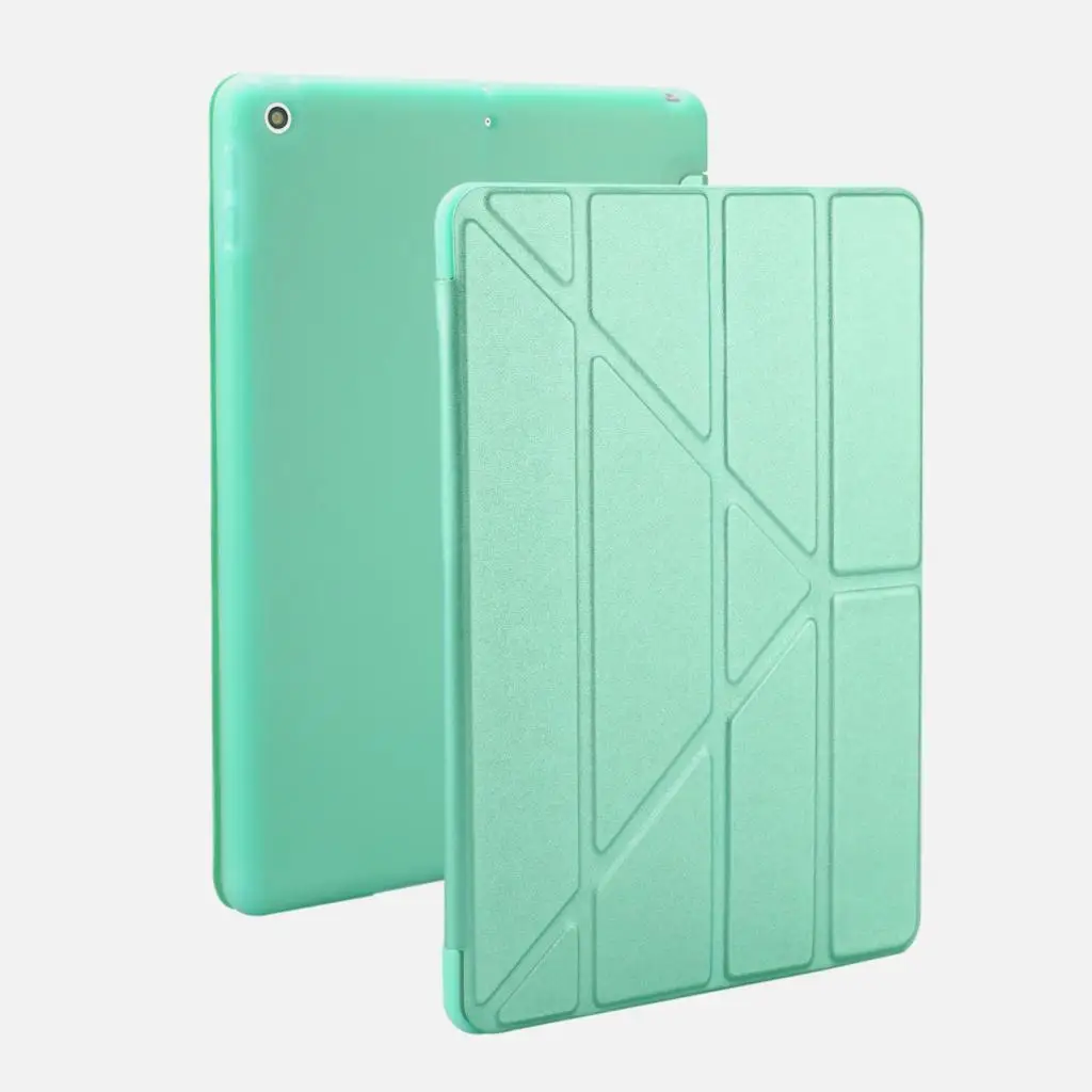 Чехол для нового iPad 9,7 дюймов, мягкий силиконовый низ+ умный чехол из искусственной кожи с функцией автоматического сна для нового iPad 9," A1893 - Цвет: Green