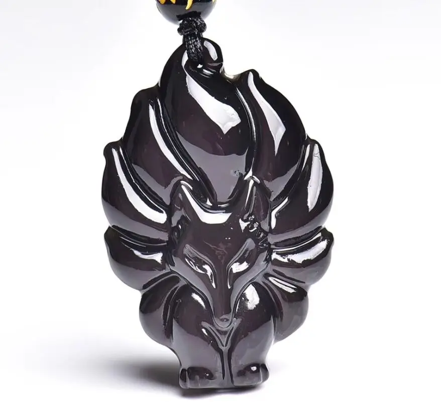 Nine-Tailed Fox жемчужный набор радуга обсидиановый глаз животное лиса Красочные Фея Мужчины Женщины Новые ювелирные изделия кулон с Чиан