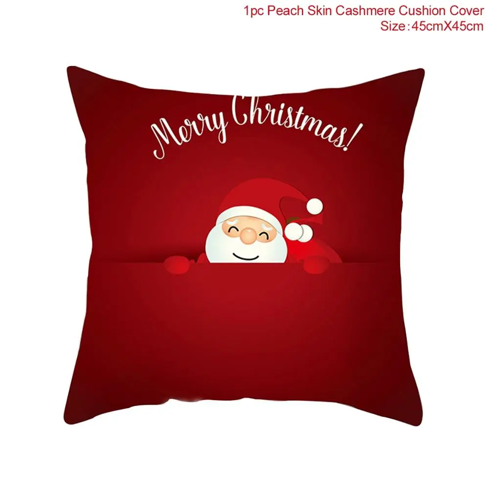 QIFU 45x45cm Elk Snowflake Santa Claus Christmas Pillowcase Christmas Decor for Home Christmas Navidad Xmas New Year - Цвет: Xmas Pillowcase 2