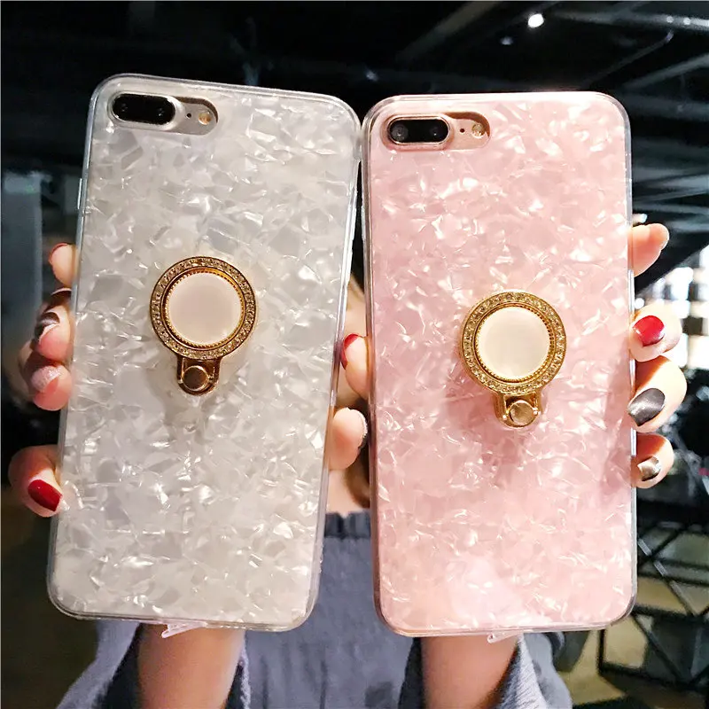 50PCS Sumgo 3D Metal Pearl Diamond Phone Case For OPPO A57 A73 A79 A83 Pink Conch