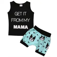 2017 fashion summer baby boys clothing set kids Letter stylish clothes boys cool soft clothing set 2PCS