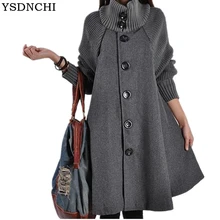YSDNCHI осень зима длинный рукав плащ стиль свободные для женщин Тренч однобортный обычный супер теплый леди пальто XXL большой хлопок