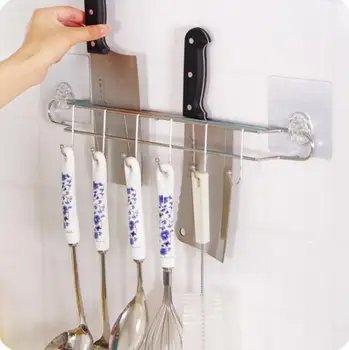 

Seamless Knife Wall Shelf Stainless Steel Knife Spoon Storage Rack Miscellaneously Wall Hook