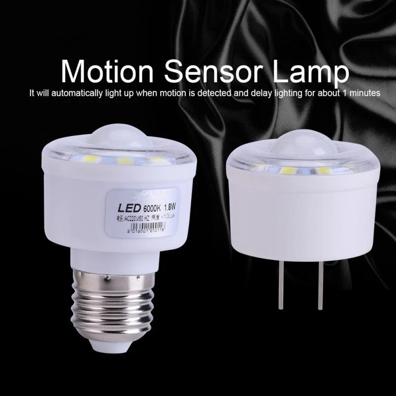 

1.8W 220V LED Night Light PIR Infrared Motion Sensor Night Light Bulb 10 LED Lamp Bedroom Energy Saving Light Bulb Cool White