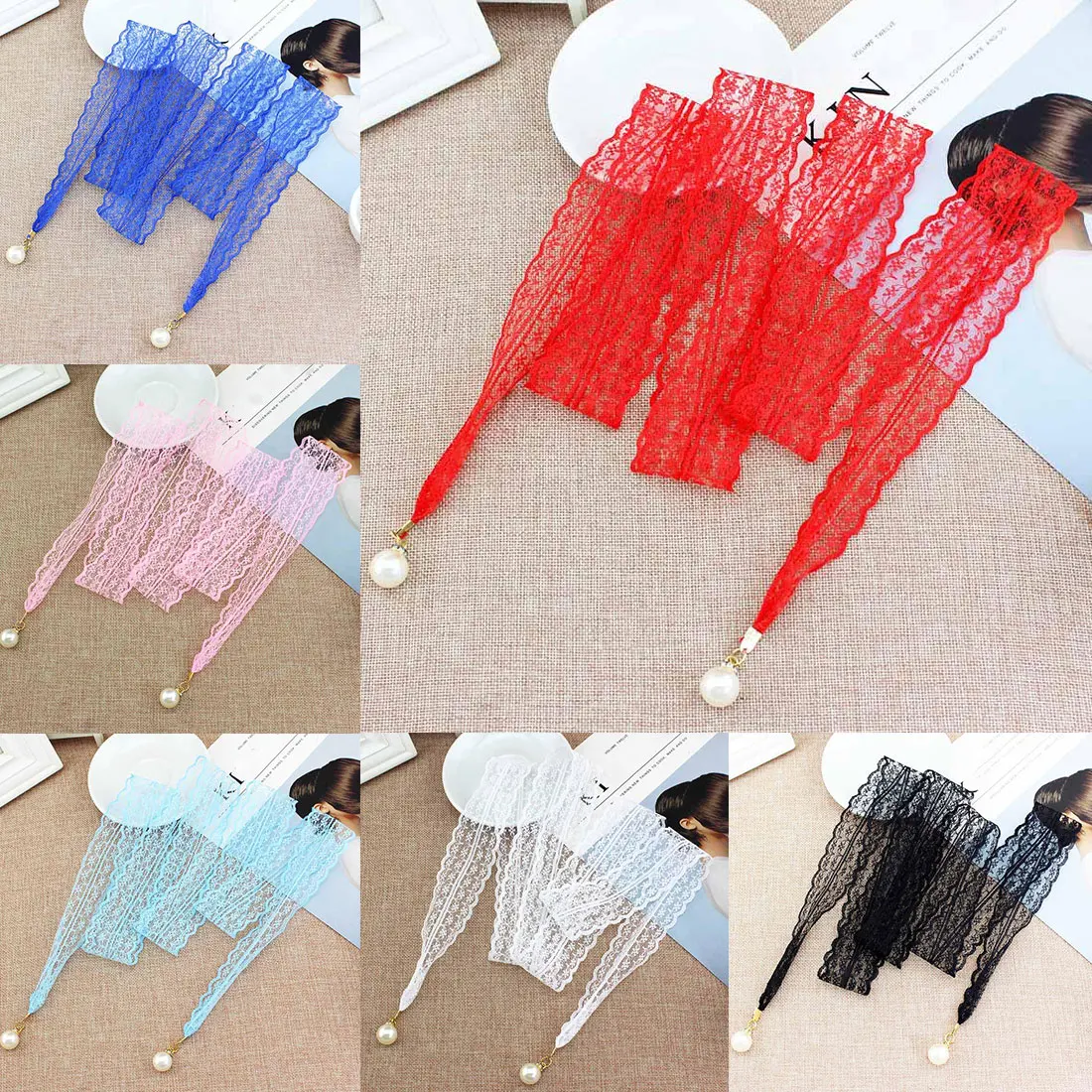 

Solid Sexy Lace Pearl Pendant Waist Rope Belt Female Decorative Skirt Dress Lace Knotted