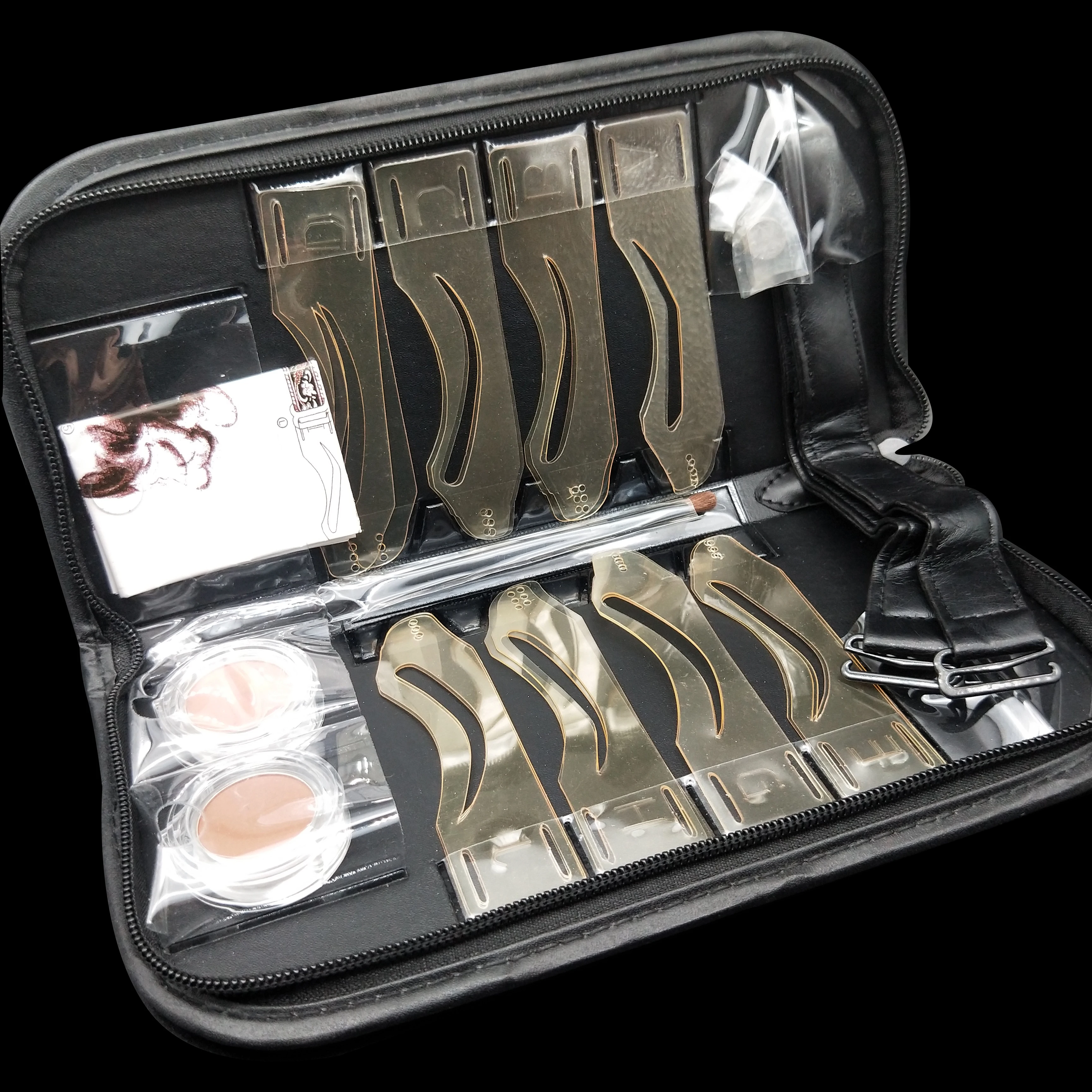 

Free Shipping 8 Designs Eyebrow Template Multi-functional Drawing Set Permanent Makeup Eyebrow Line Stencil Kits