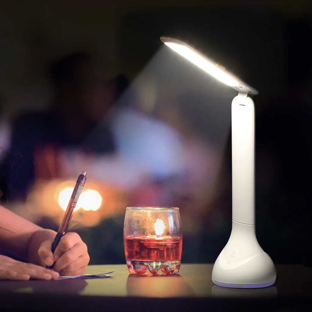 LED Desk Lamp Foldable Study Working Light With Calendar Alarm