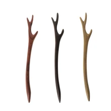 Черные шпильки, китайский стиль, Ретро стиль, палка для волос, рога, натуральное дерево, ювелирные изделия, винтажные изысканные аксессуары для волос