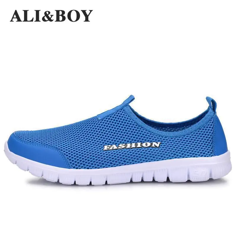 ALI& BOY/Новинка, мужские/женские кроссовки с сеткой, светильник, спортивная обувь, удобные дышащие мужские кроссовки, обувь для бега, размеры 34-46