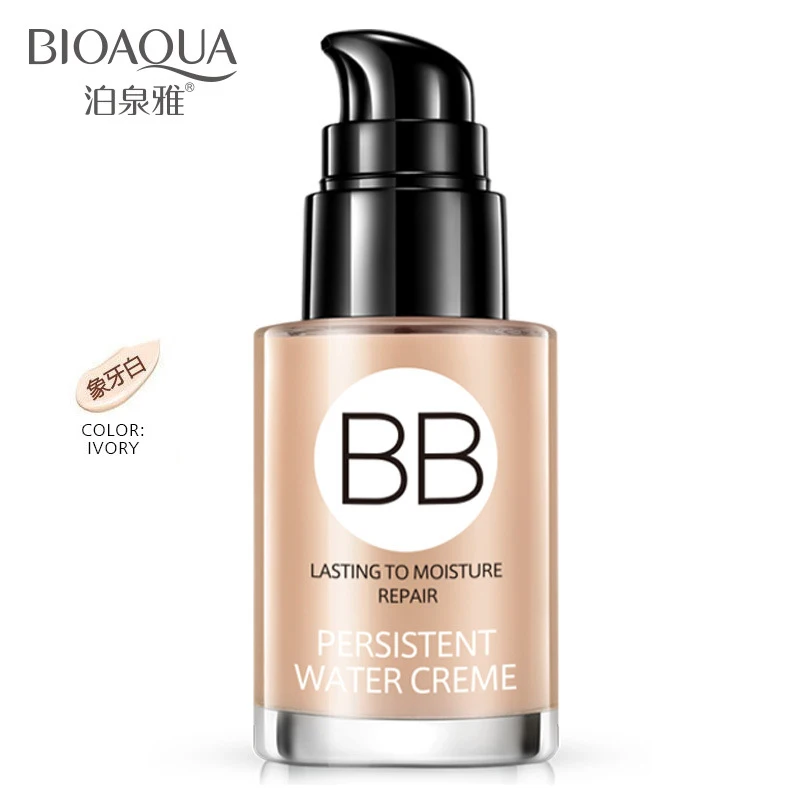 BIOAQUA BB крем-основа отбеливающий уход за кожей длительное увлажняющее восстановление контроль масла лица консилер телесный Макияж лица - Цвет: Ivory