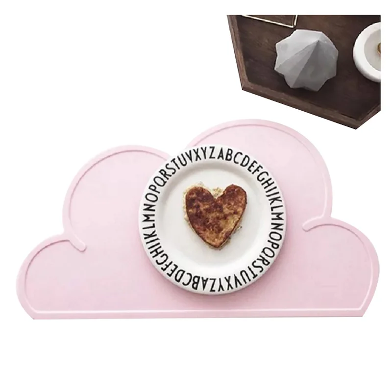 

Portable Clouds Silicone Placemat Adult Baby Dishes Accessories Insulated Mats Mobile Tray Protection Tableware Service Plate