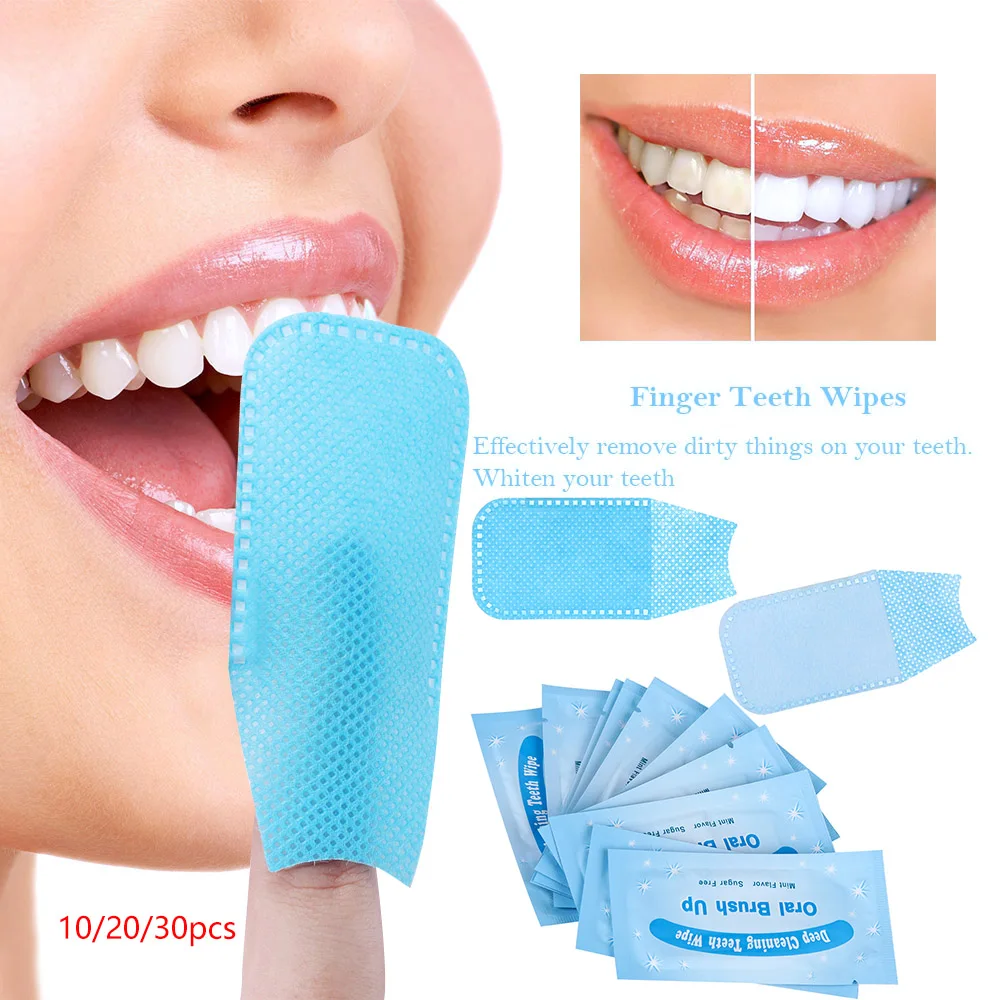 10/20/30PCs Fast Effective Teeth Whitening Teeth Wipe Dental Clean Oral
