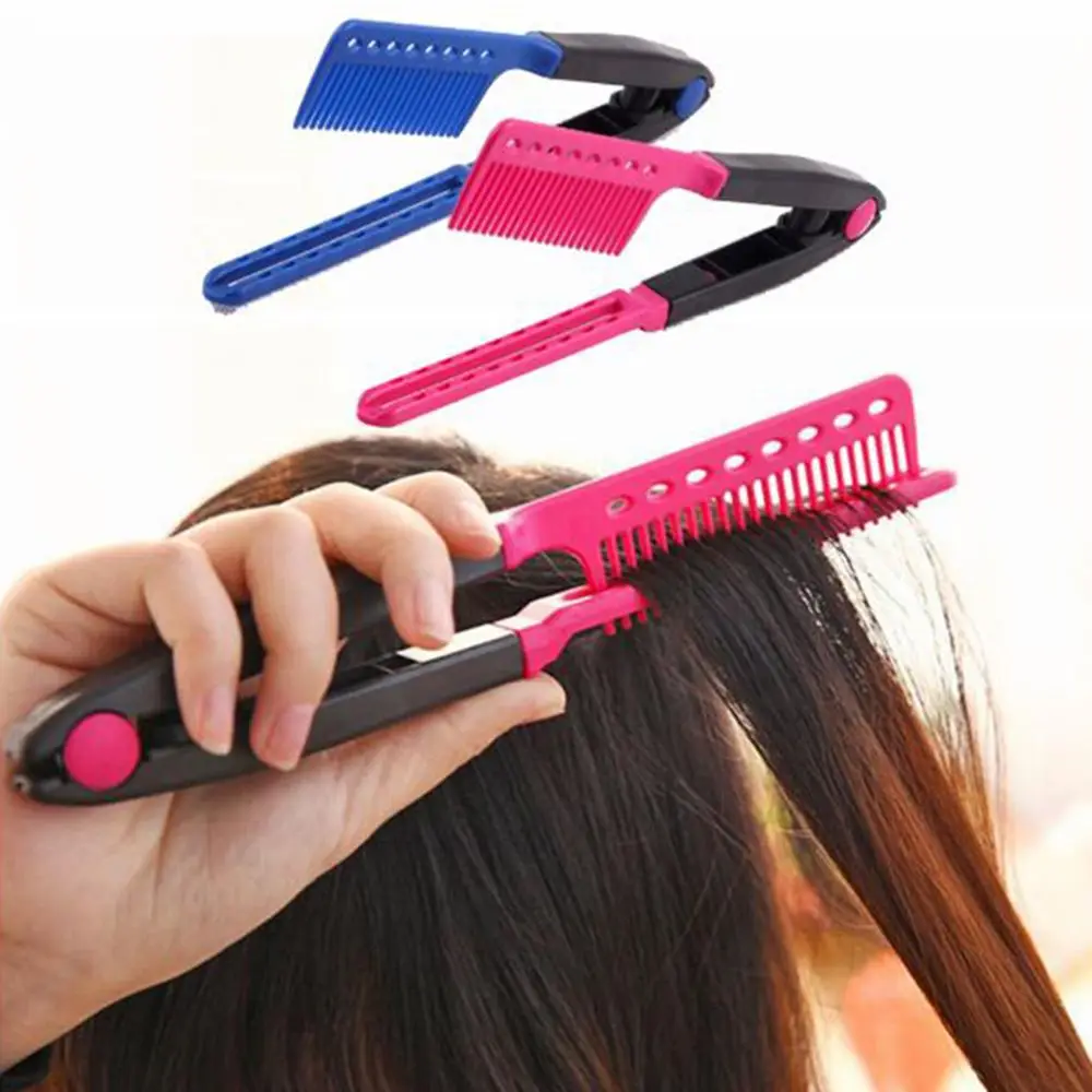Multifunctional hair Beauty kit V Type Hair Straightener Comb DIY Salon