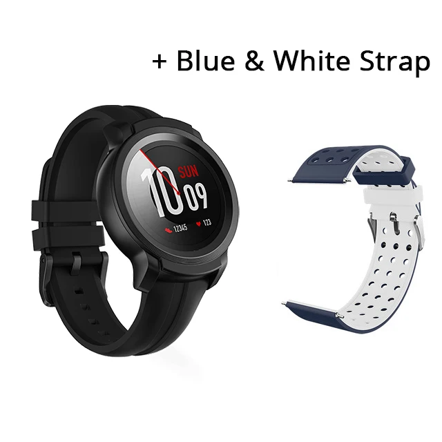 Подарок ремешок Ticwatch E2 Смарт часы Bluetooth gps часы для мужчин носить OS Google 5ATM водонепроницаемый фитнес трекер спортивные наручные часы - Цвет: E2 add blue strap