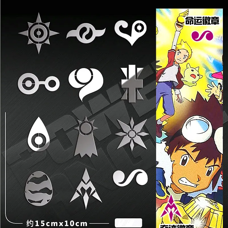 

1 Sheet Waterproof AC Digital Monster Anime 3D Metal Decal Sticker Toy for Mobile Phone Laptop Decorative Kids Decal Sticker