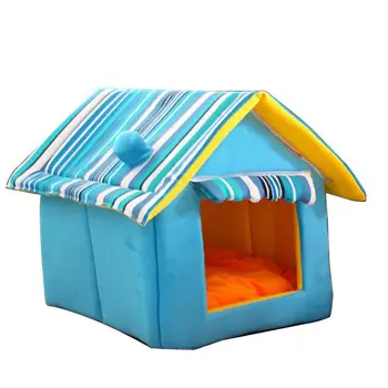 

Pet Dogs Beds Fashion Striped Removable Cover Mat Dog Houses Dog Beds For Small Medium Dogs House Pet Beds for Cats Pet Products