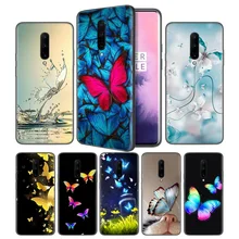 Colorful Butterfly Soft Black Silicone Case Cover for OnePlus 6 6T 7 Pro 5G Ultra-thin TPU Phone Back Protective Fundas Coque