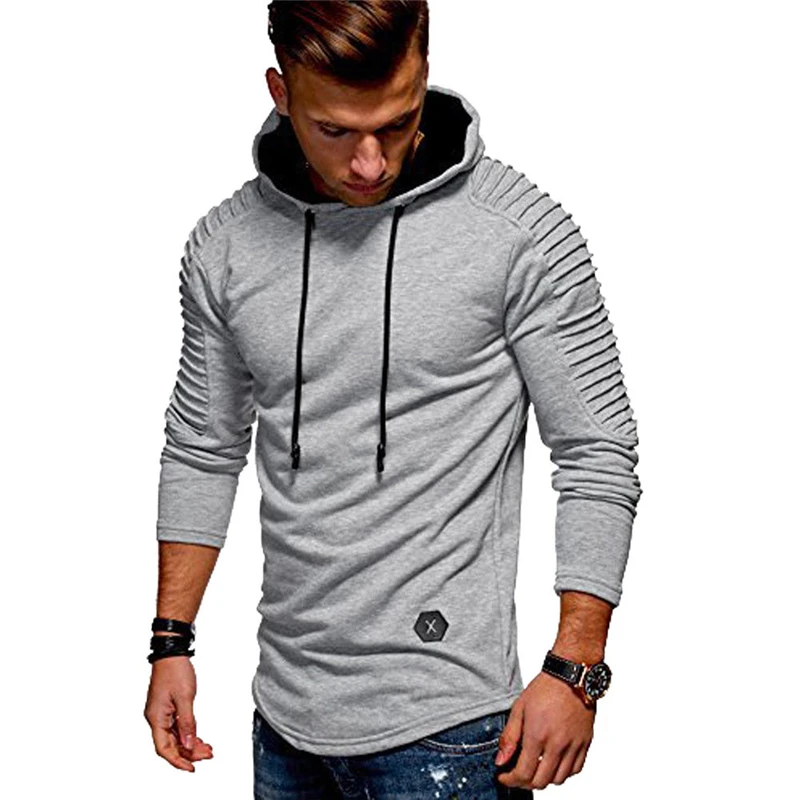 

2019 New Fashion Men's Autumn Hooded Hoodie Long Sleeve Shoulder 312#