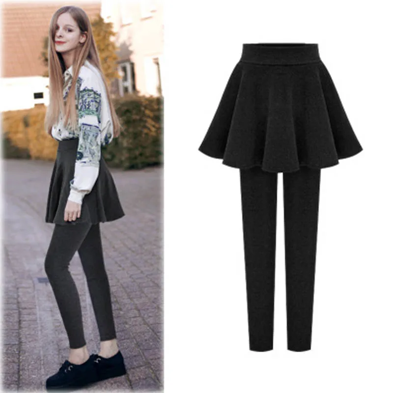 NORMOV, женские зимние утепленные леггинсы, высокая талия, эластичные, одноцветные, тонкие, верхняя одежда, брюки, юбка, M-6XL размера плюс, леггинсы