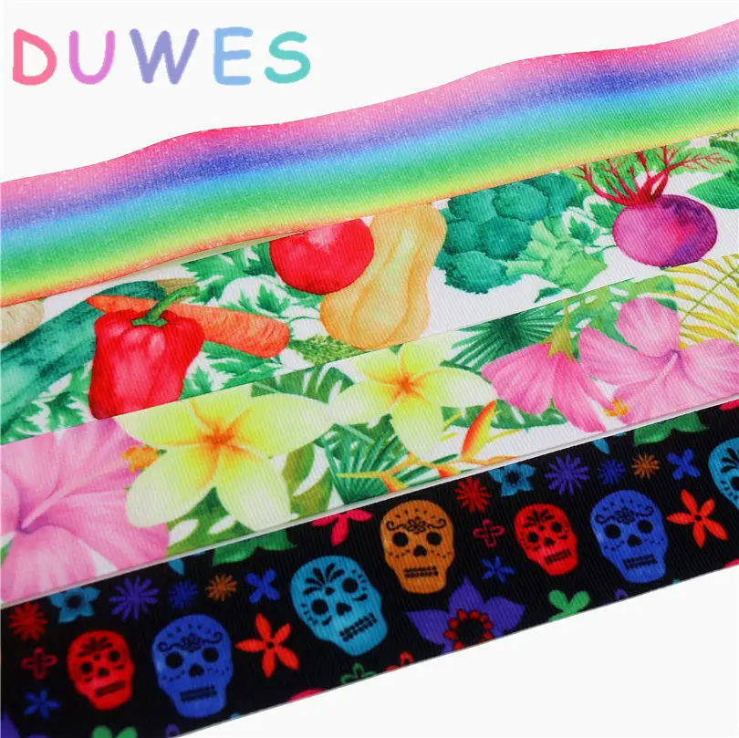 DUWES 1 5 ''Бесплатная доставка Череп растительный цветок градиентная корсажная