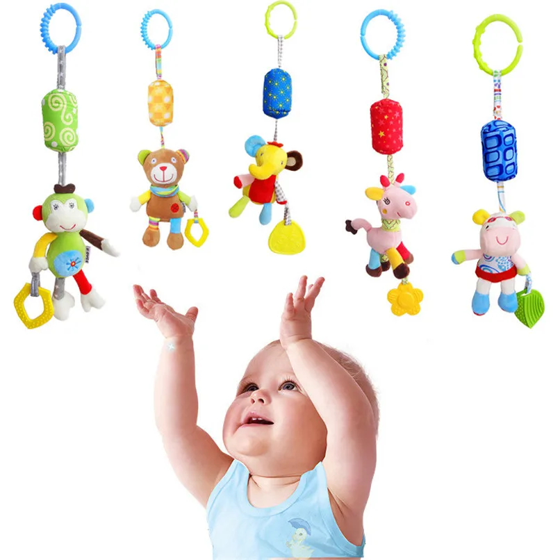 5 цветов детские погремушки игрушки детские плюшевые игрушки младенческие Дети Детские Мягкая форма в виде животного подвесная кровать