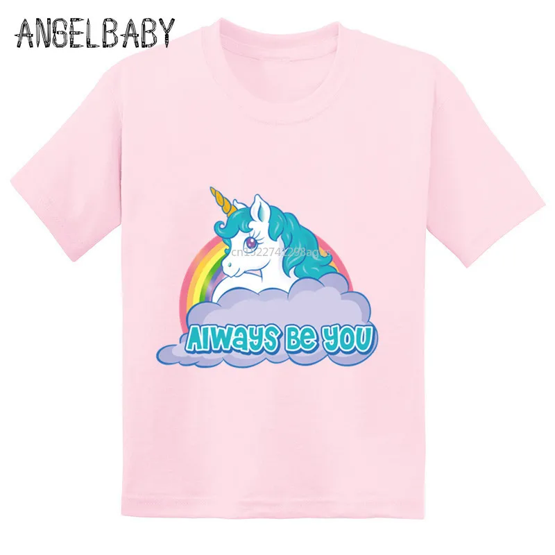 

Hot Sale Always Be You Unicorn Kids Funny T-shirts Summer Children Cartoon Cotton Baby T shirt Boys/Girls Casual Tops Tee,GKT214